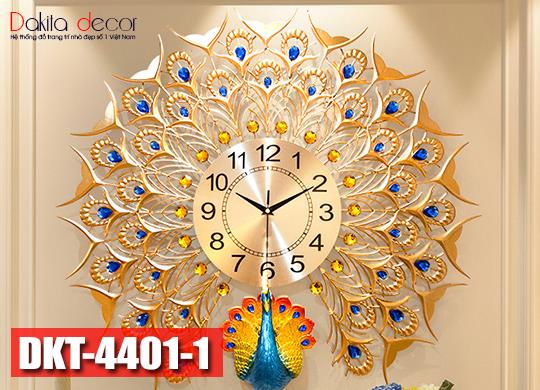 Đồng hồ treo tường trang trí chim công đơn sang trọng DKT4401-1