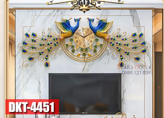 Đồng hồ treo tường trang trí chim công đôi DKT4451