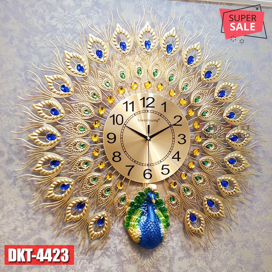 Đồng hồ treo tường trang trí chim công DKT4423